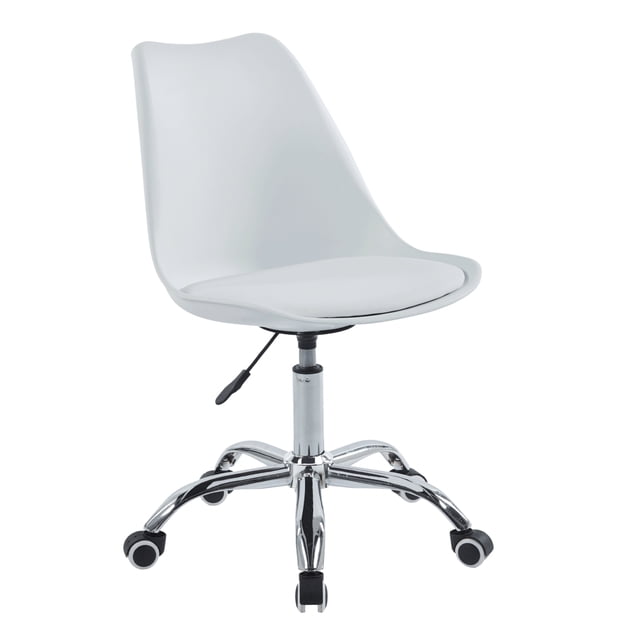 Silla de Oficina Elly Cherry Blanca Giratoria con Ruedas Ajustable 360°