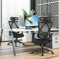 thumbnail image 4 of Gymax Chaise de Bureau Inclinable en Maille Chaise Pivotante avec Support Lombaire Réglable, 4 of 10