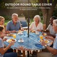 thumbnail image 3 of Round Outdoor Tablecloth with Umbrella Hole and Zipper, Blue Red Seahorse Coastal Tablecloth with Elastic Waterproof, Retro Beach Coral Nautical Patio Table Covers for 36" - 44" Picnic Pool Tables, 3 of 9