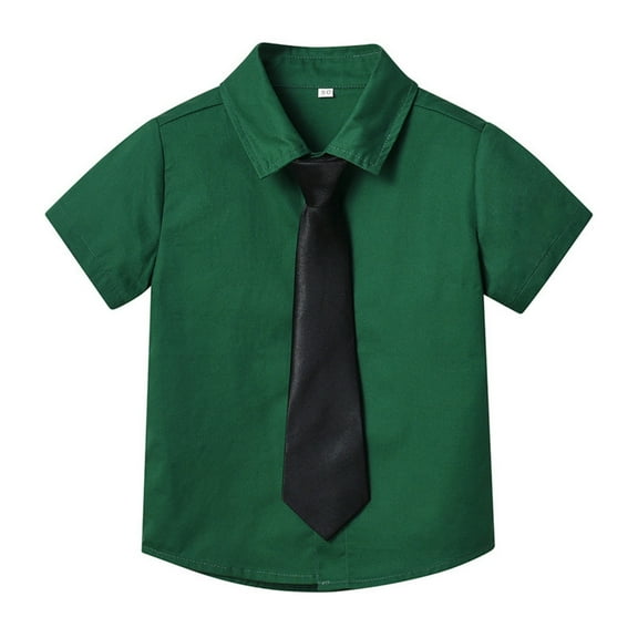 Little Boys Button Down Shirts Green Shirt Girls Dress Shirt Boys Formal Shirt Girls School Uniform Shirts 4-5 Years