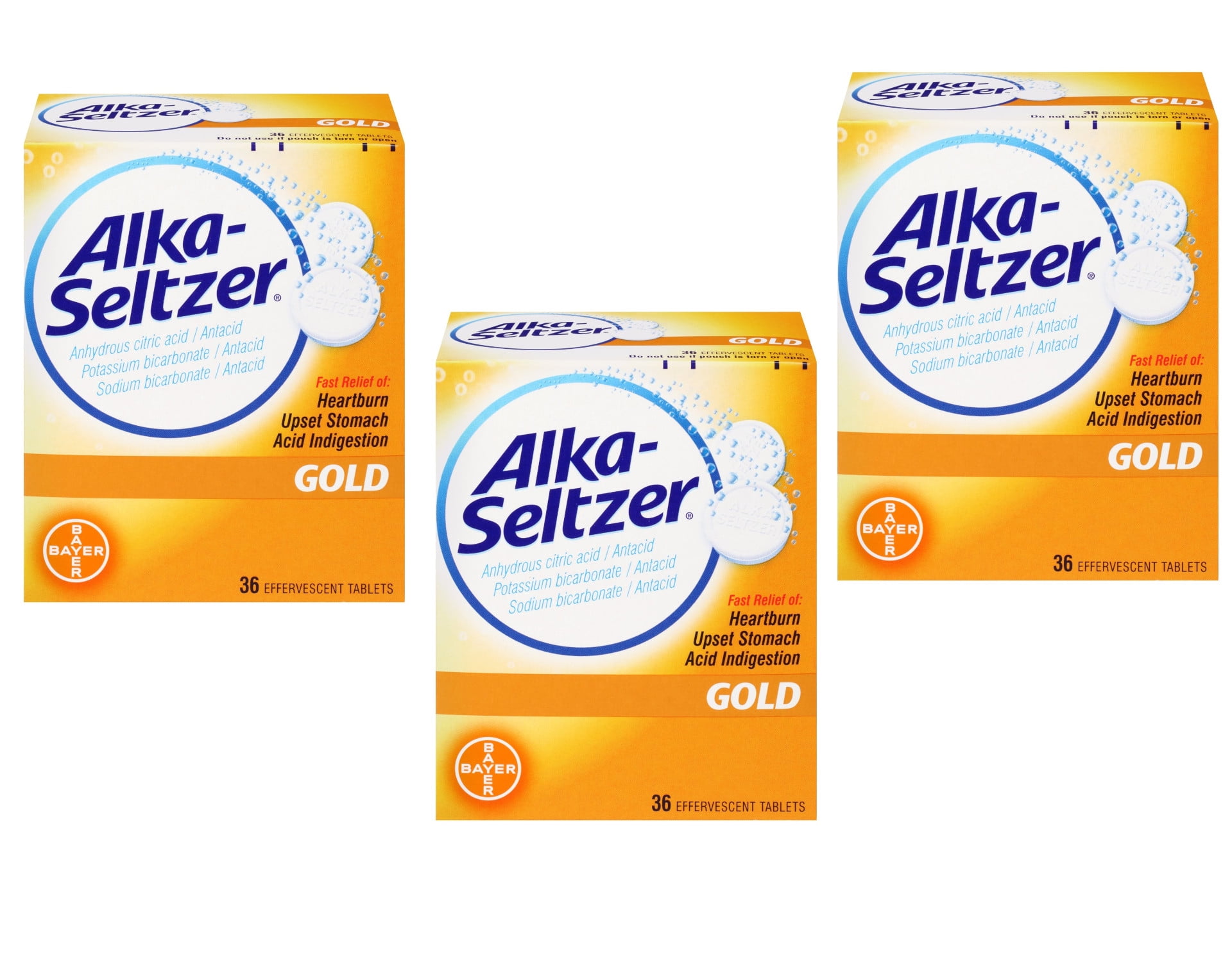 Alkalka Seltzer Gold Effervescent Heartburn Relief Antacid Tablets