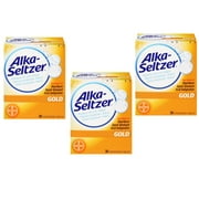 3 Pack Alka-Seltzer Effervescent Tablets Bayer Gold 36 Tablets Each