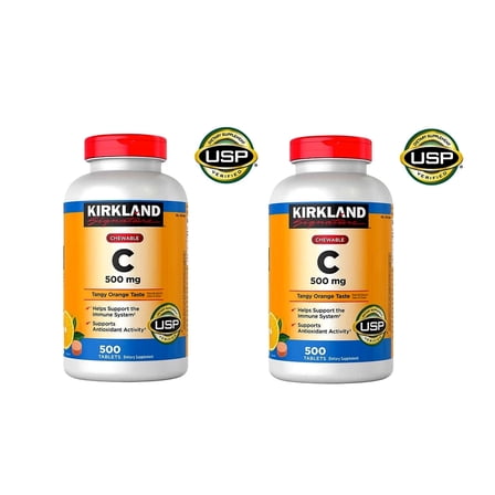 Kirkland Signature Chewable Vitamin C 500 mg., 500 Tablets 2PK