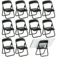 thumbnail image 3 of 12Pcs Dollhouse Mini Chairs - 1:12 Scale Black Folding Furniture for Model Train, DIY Diorama (2 Inch Tall), 3 of 6