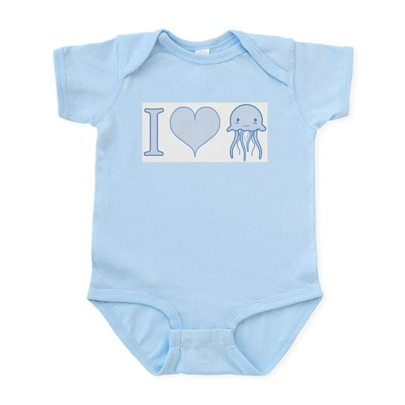 CafePress - I Love Jellyfish Infant Bodysuit - Baby Light Bodysuit, Size Newborn - 24 Months