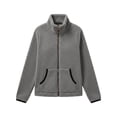 thumbnail image 6 of FAHUOMU Womens Zip Up Coat Soft Cozy Fleece Long Sleeve Stand Collar Jacket Oversized Short Clothes With Pockets, 6 of 6
