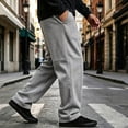 thumbnail image 2 of Klisyaur Straight Legs Sweatpants for Mens Elastic Waist Casual Loose Trousers with Pockets Workout Sports Pants, 2 of 6