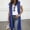 Blue, variant on Plus Size Tops for Women Fashion Women Solid Coat Casual Sleeveless Top Long Cardigan Blouse Online Shopping Online Shopping