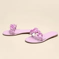 thumbnail image 6 of KIJBLAE Women's Summer Chain Decor Flat Sandals Transparent Strap Beach Shoes Slip-On Open Toe Sandals Purple 37, 6 of 6