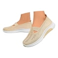 thumbnail image 3 of ibiyuan Orthopedic Sandals for Women Arch Support Women's Walking Shoes Knit Upper Embroidery Walking Anti-Skid Women Sneakers Soft Hands Free Mary Jane Shoes Women Workout Gym Shoes, 3 of 8