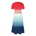 thumbnail image 5 of Penkiiy Women's Summer Gradient Print Casual Short Sleeve Crewneck Basic Swing T Shirt Dress Flowy Beach Vacation Sundress 2XL Multicolor, 5 of 7