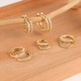 thumbnail image 4 of Pendientes tipo argolla ALEXCRAFT chapados en oro de 14 quilates, 5 pares (8/10/12/14/16) mm, 4 of 6
