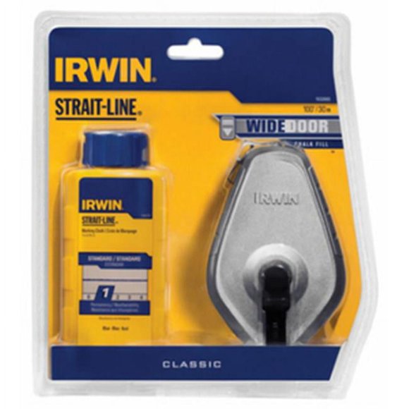 Irwin Industrial 1932880 100 ft. Strait-Line Chalk Line & Reel Set- Blue