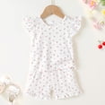thumbnail image 4 of Younger Tree Toddler Girl Shorts Set Baby Summer Fly Sleeve T-shirts Shorts 2 Piece Clothes Outfits for 12-18 Months, 4 of 9