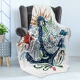 thumbnail image 4 of Anchor Soft Flannel Fleece Throw Blanket, Ornate Ship Anchor Sun Heart Sea Lettering Mooring Tourists Naval Summer Design, Cozy Plush for Indoor and Outdoor Use, 50" x 70", Multicolor, by Ambesonne, 4 of 5