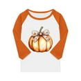 thumbnail image 4 of Abcomgle Halloween Shirts for Kids Boys Spooky Bow Pumpkin Graphic T-Shirts for Kid Girls Crewneck 3/4 Raglan Sleeve Shirts for Kids Girls Fall Funny Cute Tee Top Girls,8-9 Years, 4 of 4