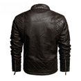 thumbnail image 2 of Chaqueta de cuero PU de cuello delgado para motocicleta de otoño e invierno para hombre, además de abrigo cálido de terciopelo vintage para hombre, 2 of 5