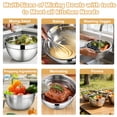 thumbnail image 7 of Mixing Bowls with Airtight Lids Set, 30 PCS Stainless Steel Mixing Bowls Set with Colander & Grater, Kitchen Serving Gadgets and Accesseries, Size 4.5, 3, 2.5, 2,1.5,1, 0.75 QT, Khaki, 7 of 7
