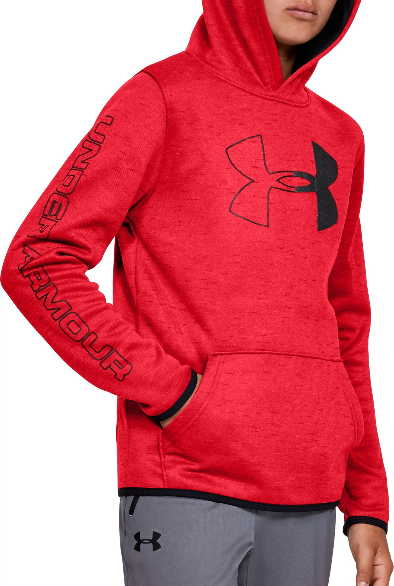 Youth Large Under Armour Boy’s Armour Fleece Branded Hoody Royal White