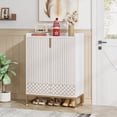 thumbnail image 5 of Tribesigns Shoe Cabinet for Entryway, 25 Pairs Shoe Cabinets with Doors, 5-Tier Wood Shoes Rack Organizer, White and Gold, 5 of 5