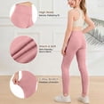 thumbnail image 5 of Resicozy Girls Leggings with Pockets Athletic High Waisted pant Workout Active Dance Running Yoga Pants for Kids3-12 Years Pink 130, 5 of 5