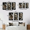 thumbnail image 4 of Designart "Elegant Gold, Black, and White Stained Glass II" Modern Framed Wall Art Set Of 3 - Gold Abstract Spirals Frame Gallery Wall Set For Home Decor, 4 of 6