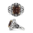 thumbnail image 3 of 4.40 Carat (Ctw) Smoky Quartz Ring in Sterling Silver with 14K Gold Accent for Women, 3 of 5