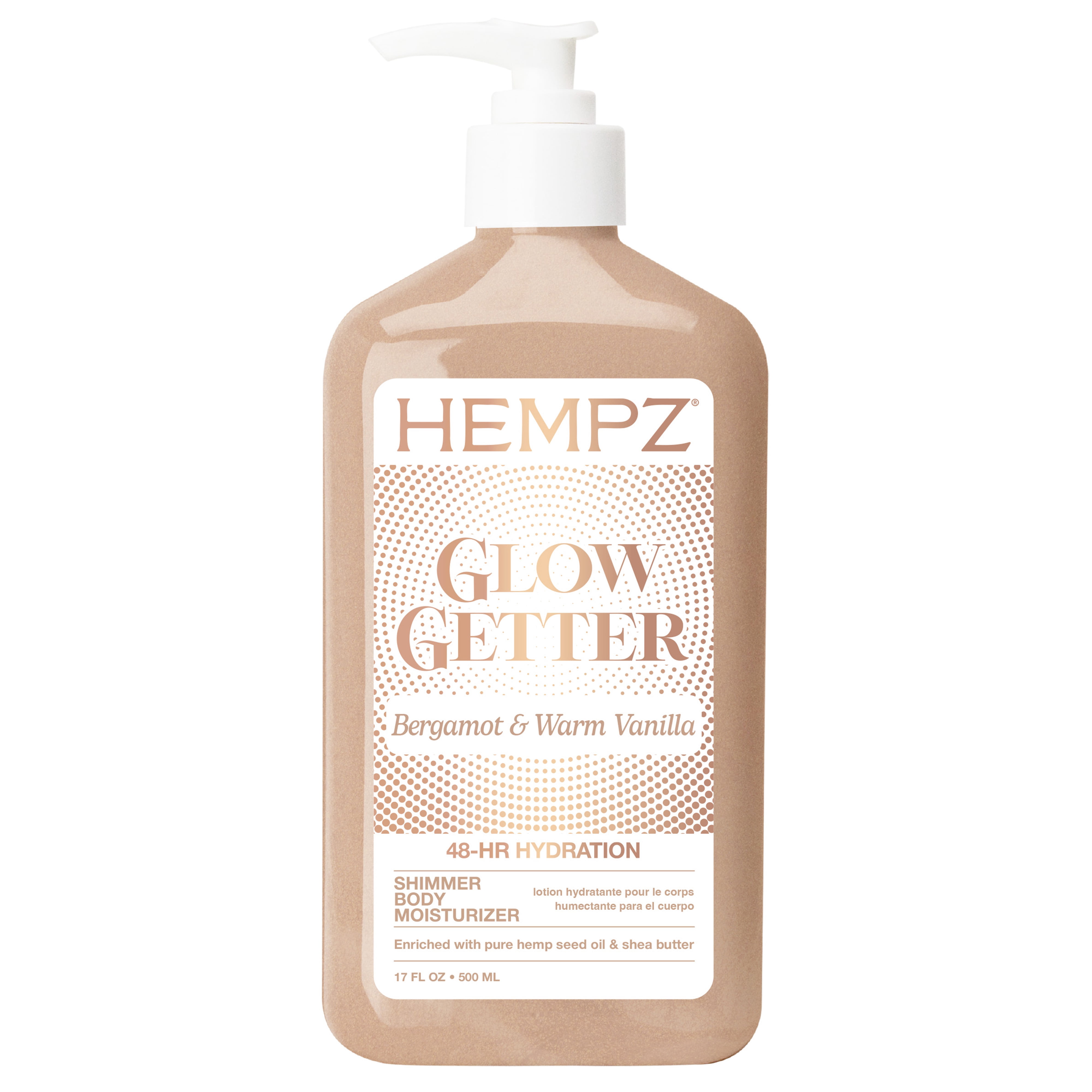Hempz, Glow Getter Shimmer Body Lotion, 17 fl oz, Radiant Glow