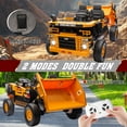 thumbnail image 5 of LUIBAS 24V 4WD 2-Seater XL Kids Ride on Truck Electric Toy Car with Electric Dump Bed, Parents Remote Control Kids Car Tractor Toys Ride-on Dump Truck for Boys and Girls Ages 3+, Yellow, 5 of 6