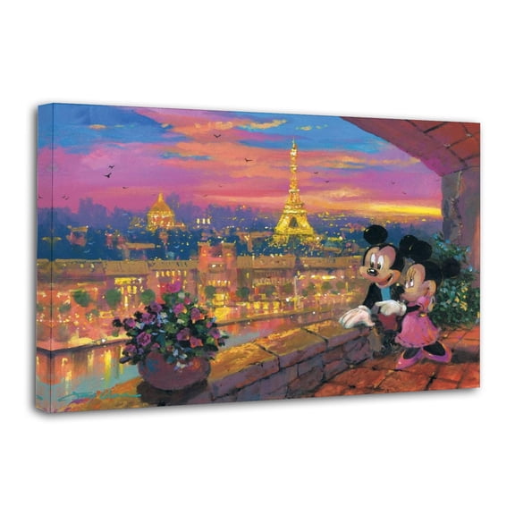 Mickeys And Minnie in Paris Canvas Wall Art Prints Poster Gifts Photo Picture Painting Posters Room Decor Home Decorative 24x36inch(60x90cm)