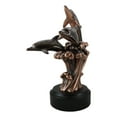 thumbnail image 5 of Bronze Electroplated Three Bottlenose Dolphins Riding Over Ocean Waves Statue, 5 of 9