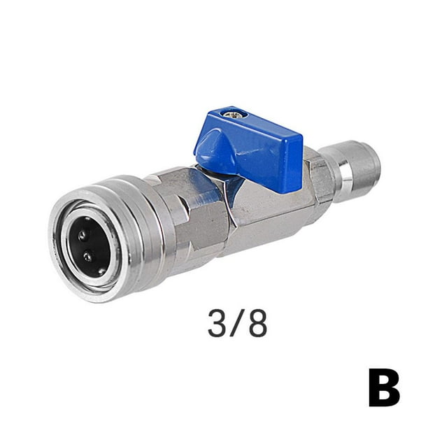 NEW High Pressure Washer Ball Valve Kit With Quick Plug 1/4 3/8 Connect
