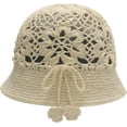 thumbnail image 4 of Women Cotton Bucket Hat Handmade Crochet Knit Floral Summer Bucket Hats, 4 of 5