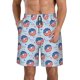 thumbnail image 1 of Balery Donut with the USA Fag Traje de Baño Estilo Hawaiano para Hombre, Shorts de Secado Rápido con Bolsillos-Small, 1 of 6