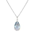 thumbnail image 2 of Your Choice of Color Small Austrian Crystal Teardrop Sterling Silver Rope Chain Necklace - Sapphire Blue AB, 2 of 3