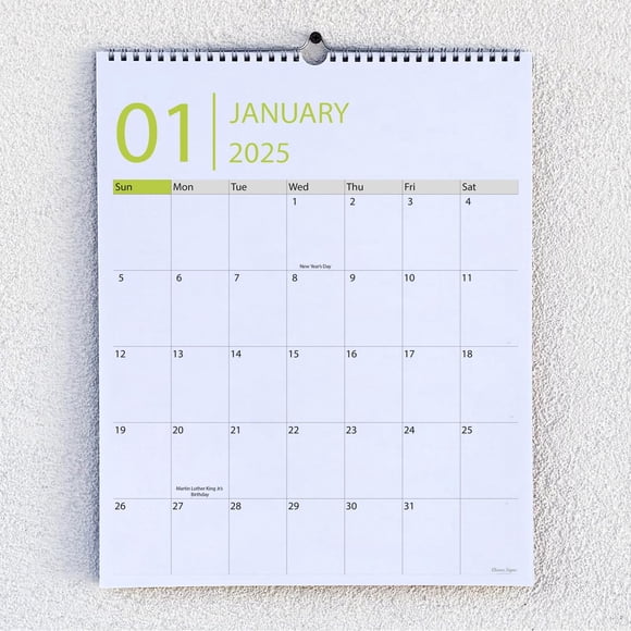Calendario de pared Clever Signs 2025-2026, 18 meses, con colgador