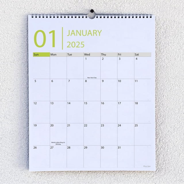 Calendario de pared Clever Signs 2025-2026, 18 meses, con colgador