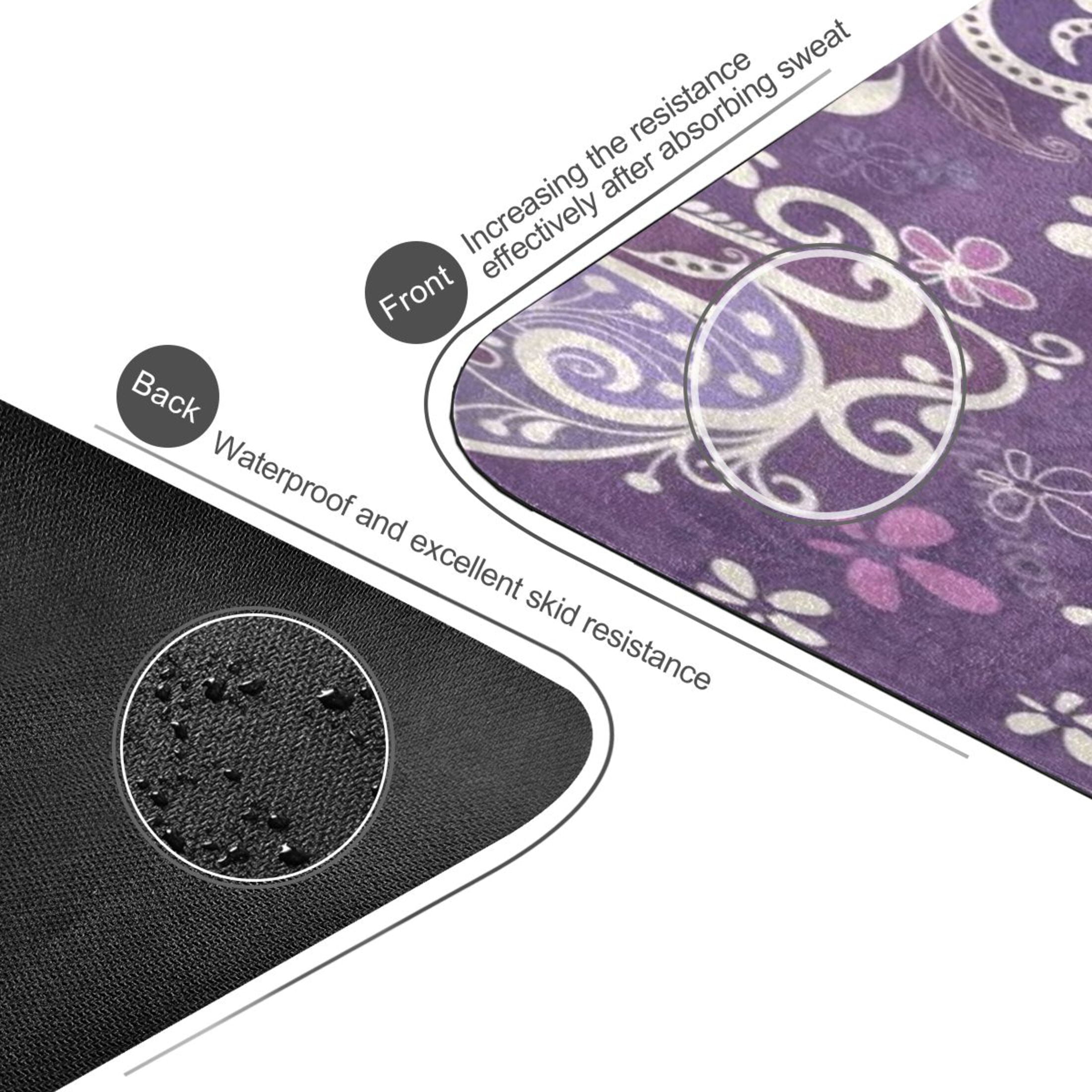 BZSMCE Yoga Mat Women Fitness Mat Purple Paisley Swirl Pattern