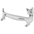 thumbnail image 1 of Pack of 5 Pcs Zinc Alloy Chopsticks Spoon Forks Knives Tableware Rest Rack Set, Silver Bow Tie Cat Stand, 1 of 5