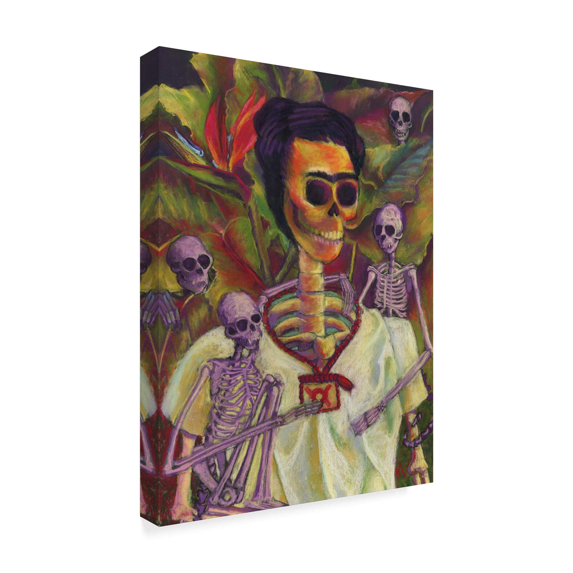 Trademark Fine Art 'Frida Skelly With Monkeys' Canvas Art by Marie Marfia Fine Art