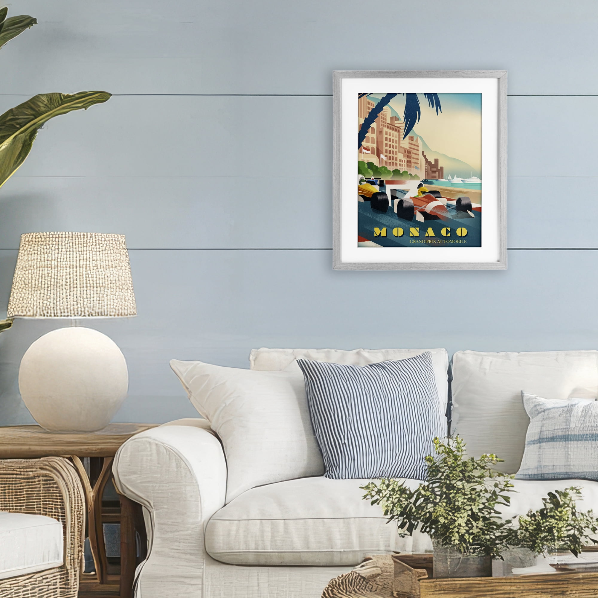 Stupell Industries Monaco Grand Prix Racing Gray Framed Print Under Glass, design by Martin Wickstrom