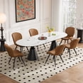 thumbnail image 6 of MOONMISS Dining Chairs Set of 2, Upholstered Kitchen Chairs with Backrest and Metal Legs,Brown, 6 of 6