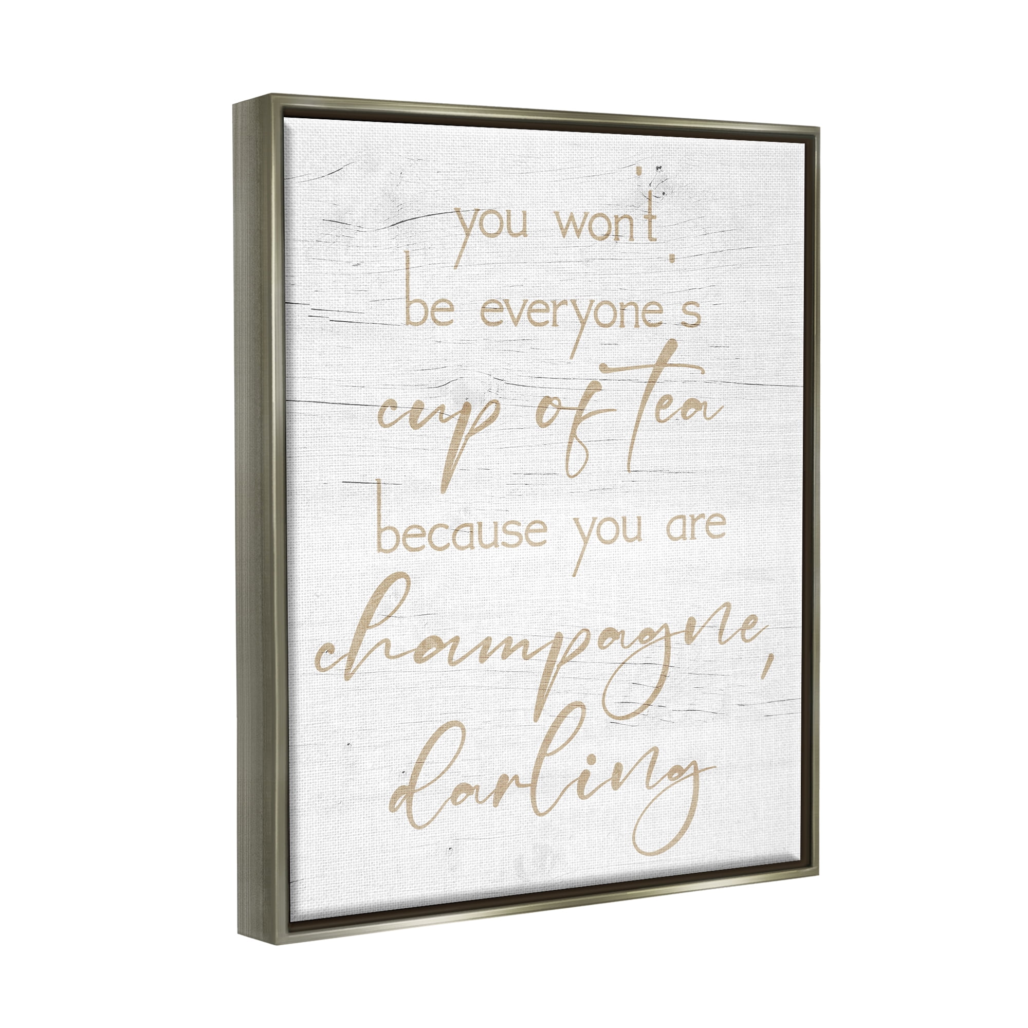 Stupell You Are Champagne Darling Encouragement Food & Beverage Painting Gray Floater Framed Art Print Wall Art