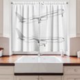 thumbnail image 2 of Ambesonne Aircraft Kitchen Curtains, Digital Drawing Airplanes, 55"x24", White and Pearl, 2 of 3