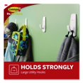 thumbnail image 2 of General Purpose Hooks, Large, Plastic, White, 5 lb Capacity, 12 Hooks and 18 Strips/Pack | Bundle of 2, 2 of 9