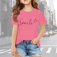 thumbnail image 2 of JAJAHO Girls Summer Top Oversized T Shirts For Girl Short Sleeve Crew Neck Letter Graphic Tee 3-14Y Baggy Streetwear Comfortable Tops, 2 of 8