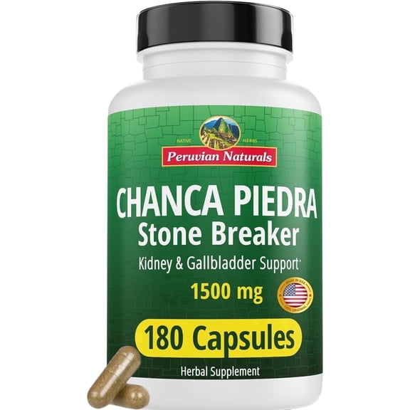Chanca Piedra 180 Capsules Stone Breaker from Peru for Kidney Health