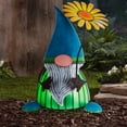 thumbnail image 2 of Mainstays 14"H Metal Rustic Brown Painted Solar Powered Light Up Gnome, 2 of 7