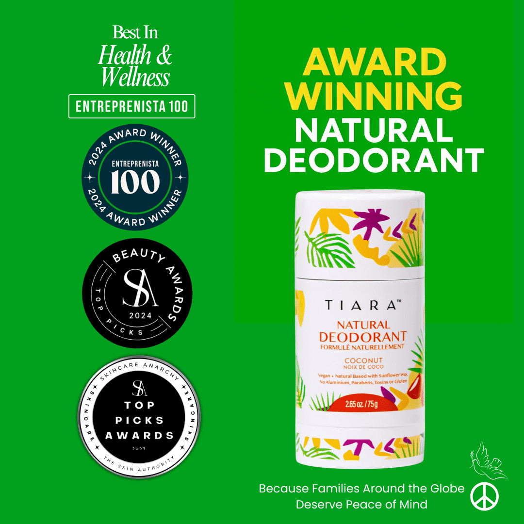TIARA Whole Body All Natural Deodorant for Women, Aluminum Free Deodorant for Men, Safe for Kids Use All Over Body, Paraben Free, No Chemicals Vegan & Non Toxic, Travel Size (Coconut))