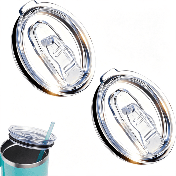 NORIZF Compatible with Lids Replacement Replacement Lid Fit for Swig12/18/22Oz Tumbler,Clear and Sliding Anti Overflow Cuplid Replacement Lid